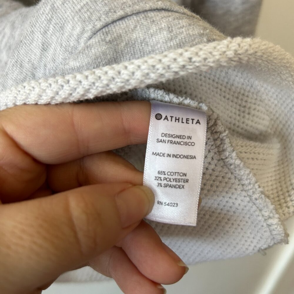Athleta Boxy Hoodie Womens XS Gray Oversized Sweatshirt Pocket Athletic - Picture 4 of 6